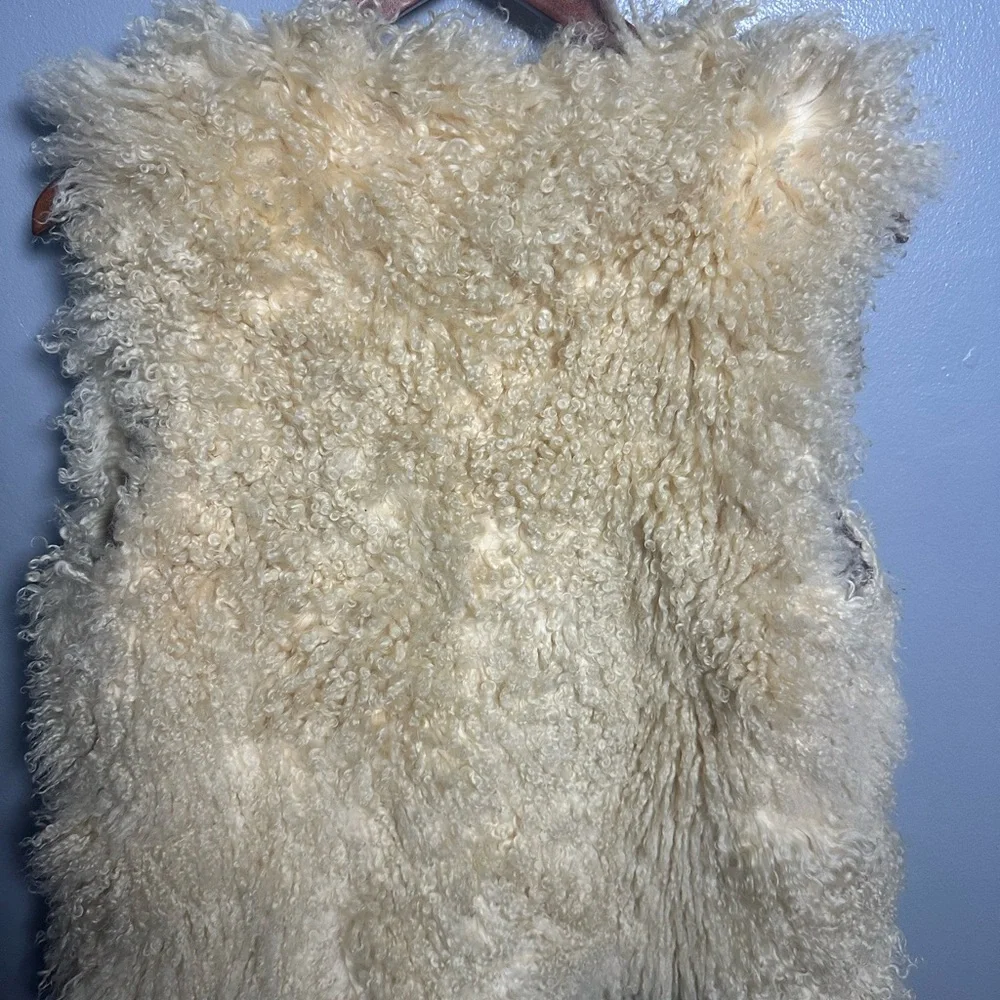 Adolfo Leigh’s Mohair Alpaca Vest Satin Lined Cream S - Picture 7 of 8